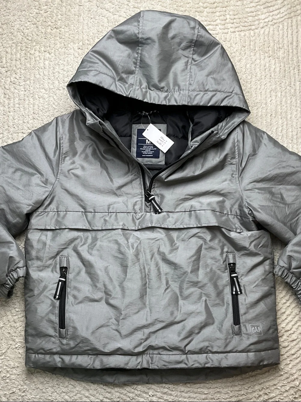 Gap Children's Anorak Jacket Size M/8 in Silver Color